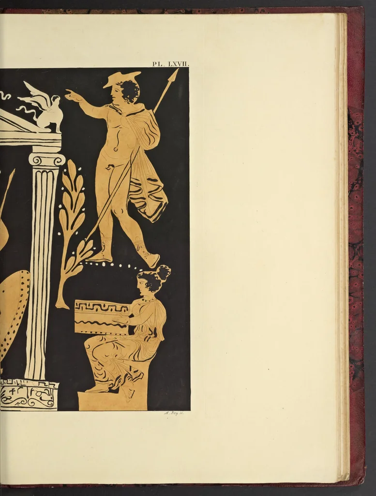 An illustration from Élite des monuments céramographiques; matériaux pour l'histoire des religions et des moeurs de l'antiquité;, 1844, leaf 594