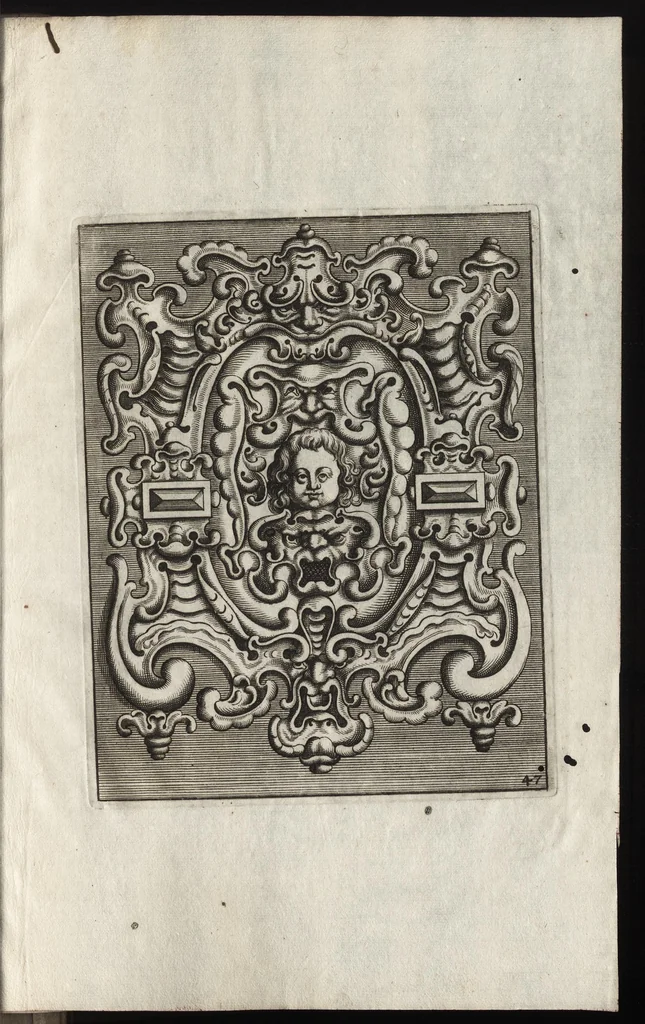 An illustration from Neues Zieratenbuch, den Schreinern, Tischlern oder Küstlern und Bildhauer[n] sehr dienstlich, 1650, leaf 100