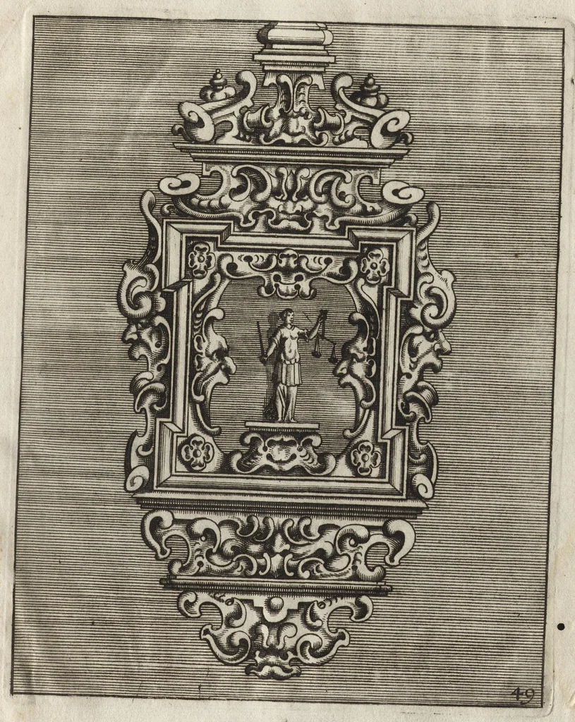 An illustration from Neues Zieratenbuch, den Schreinern, Tischlern oder Küstlern und Bildhauer[n] sehr dienstlich, 1650, leaf 104