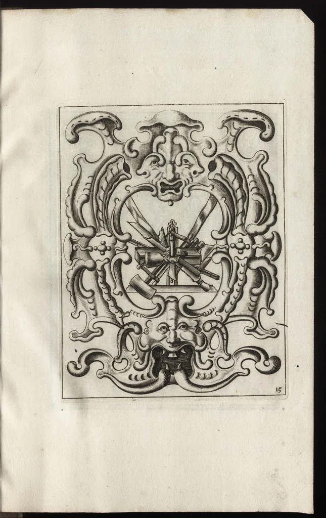 An illustration from Neues Zieratenbuch, den Schreinern, Tischlern oder Küstlern und Bildhauer[n] sehr dienstlich, 1650, leaf 36