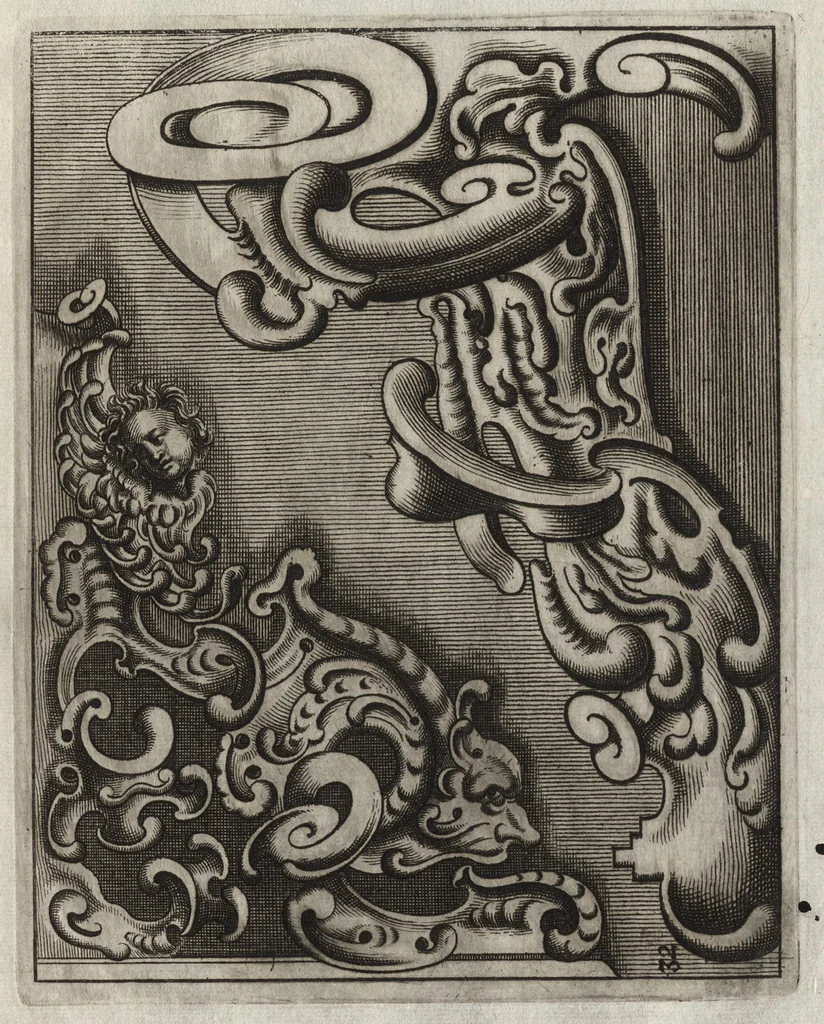 An illustration from Neues Zieratenbuch, den Schreinern, Tischlern oder Küstlern und Bildhauer[n] sehr dienstlich, 1650, leaf 70