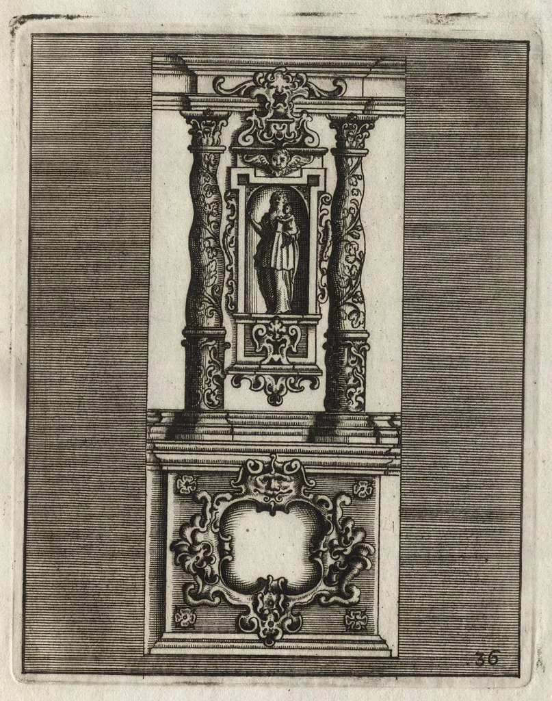 An illustration from Neues Zieratenbuch, den Schreinern, Tischlern oder Küstlern und Bildhauer[n] sehr dienstlich, 1650, leaf 78