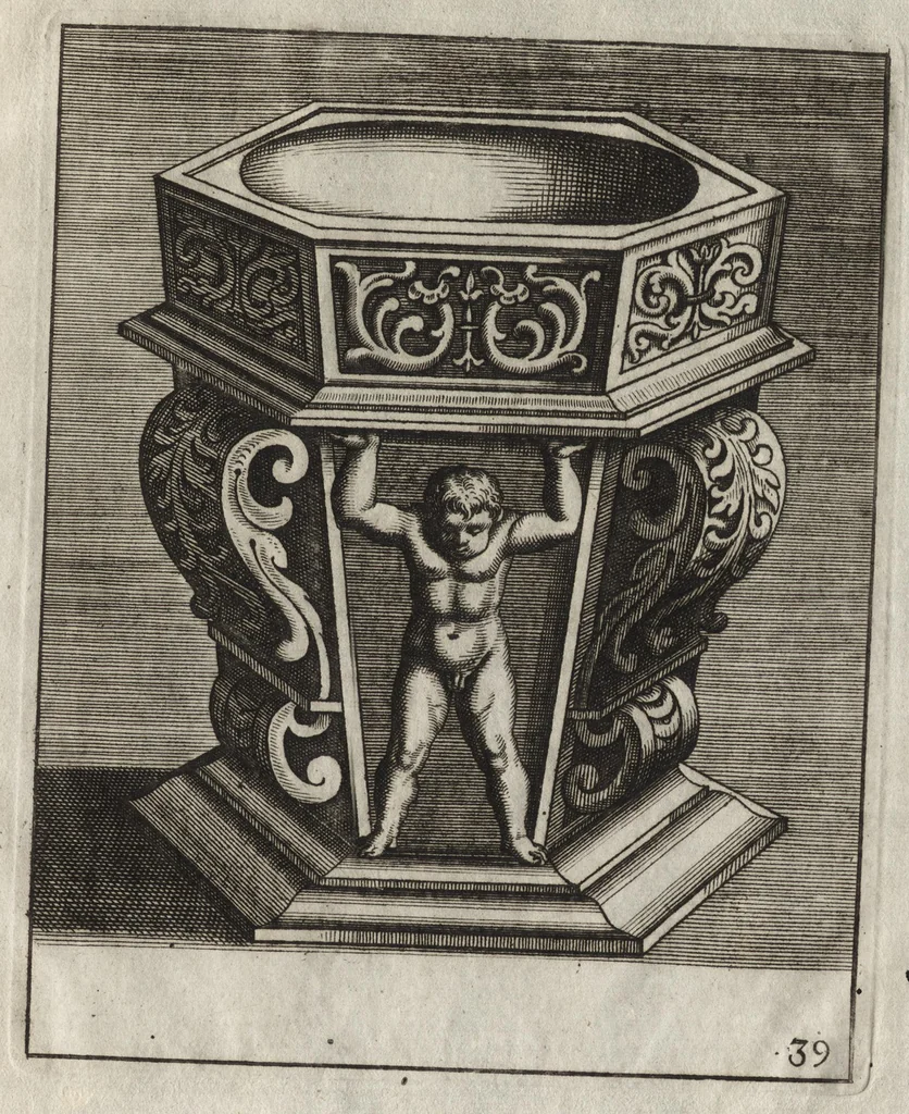An illustration from Neues Zieratenbuch, den Schreinern, Tischlern oder Küstlern und Bildhauer[n] sehr dienstlich, 1650, leaf 84