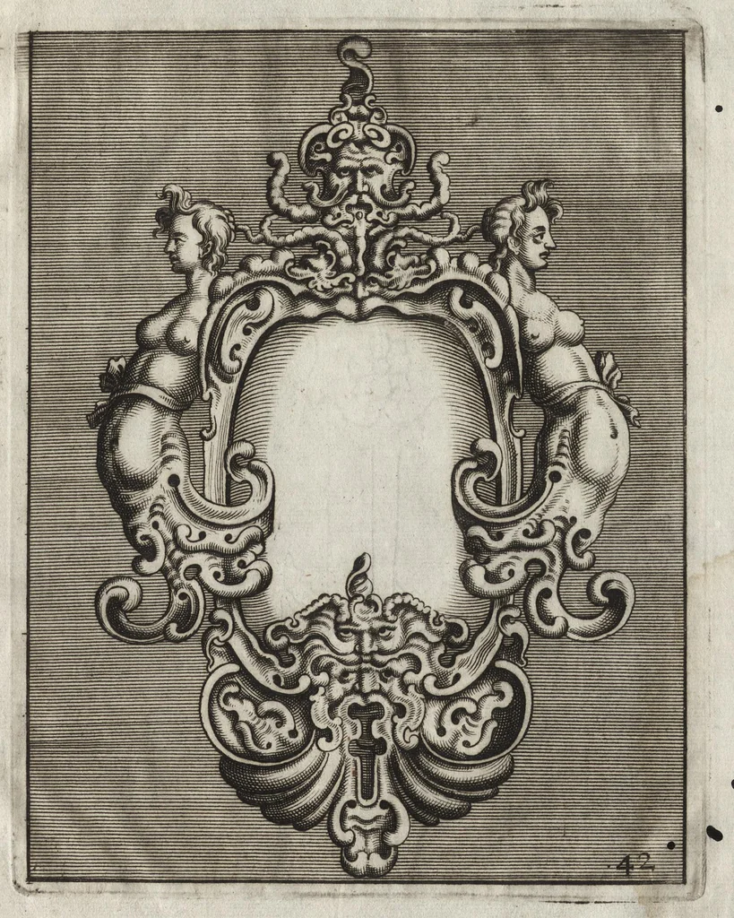 An illustration from Neues Zieratenbuch, den Schreinern, Tischlern oder Küstlern und Bildhauer[n] sehr dienstlich, 1650, leaf 90
