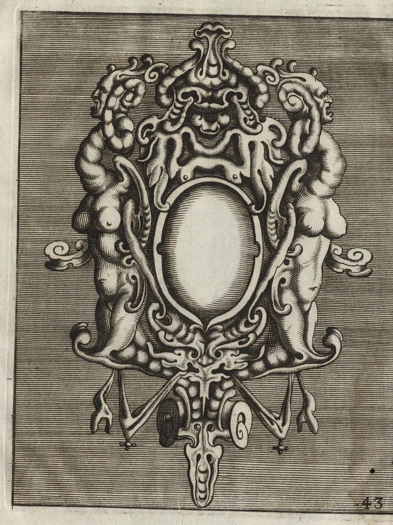 An illustration from Neues Zieratenbuch, den Schreinern, Tischlern oder Küstlern und Bildhauer[n] sehr dienstlich, 1650, leaf 92