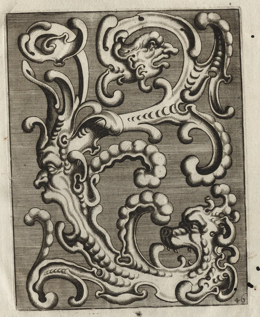 An illustration from Neues Zieratenbuch, den Schreinern, Tischlern oder Küstlern und Bildhauer[n] sehr dienstlich, 1650, leaf 98
