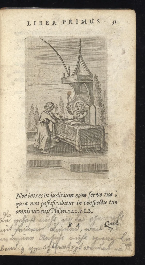 An illustration from Pia desideria : tribus libris comprehensa, 1694, leaf 58