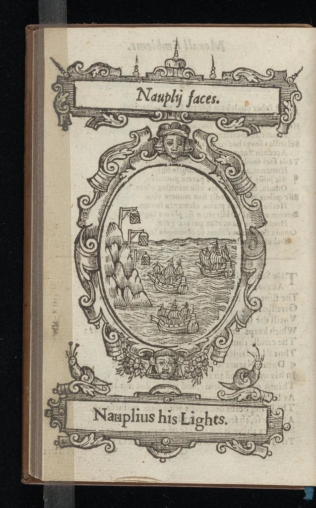 An illustration from Lychnocausia, siue, Moralia facum emblemata = Lights, morall emblems, 1638, leaf 105