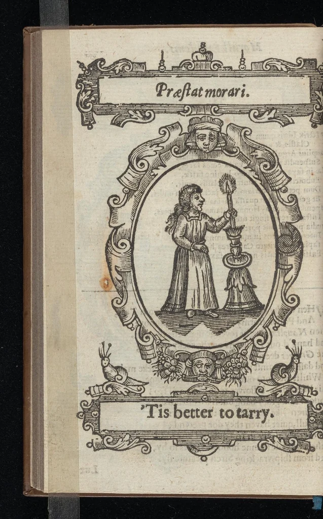 An illustration from Lychnocausia, siue, Moralia facum emblemata = Lights, morall emblems, 1638, leaf 107