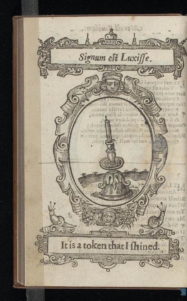 An illustration from Lychnocausia, siue, Moralia facum emblemata = Lights, morall emblems, 1638, leaf 109