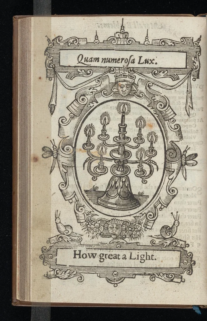An illustration from Lychnocausia, siue, Moralia facum emblemata = Lights, morall emblems, 1638, leaf 25