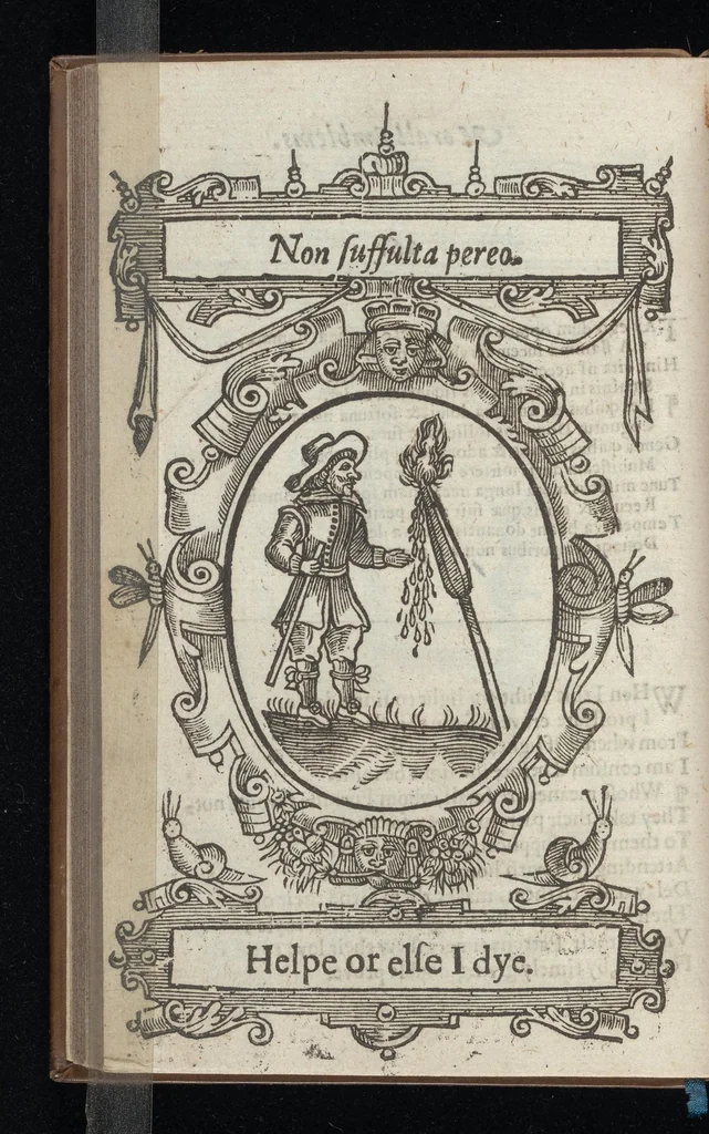 An illustration from Lychnocausia, siue, Moralia facum emblemata = Lights, morall emblems, 1638, leaf 71