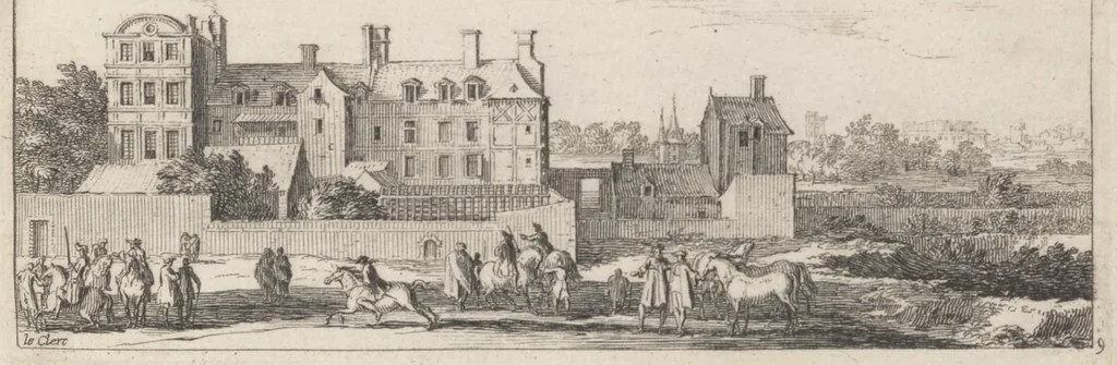 An illustration from Veues de plusieurs petis endrois des fauxbourgs de Paris, 1695, leaf 18