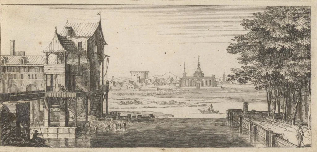 An illustration from Veues de plusieurs petis endrois des fauxbourgs de Paris, 1695, leaf 32