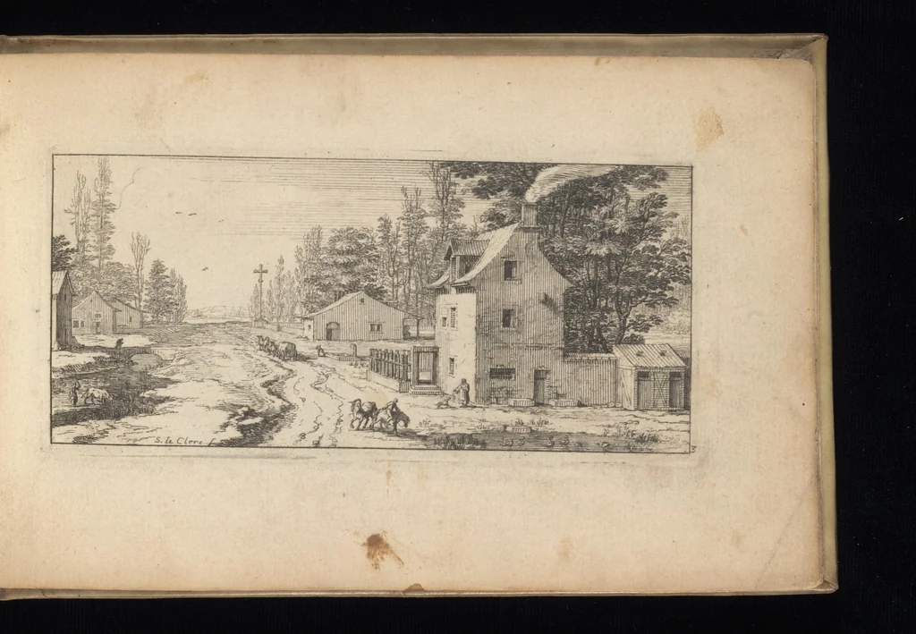 An illustration from Veues de plusieurs petis endrois des fauxbourgs de Paris, 1695, leaf 42