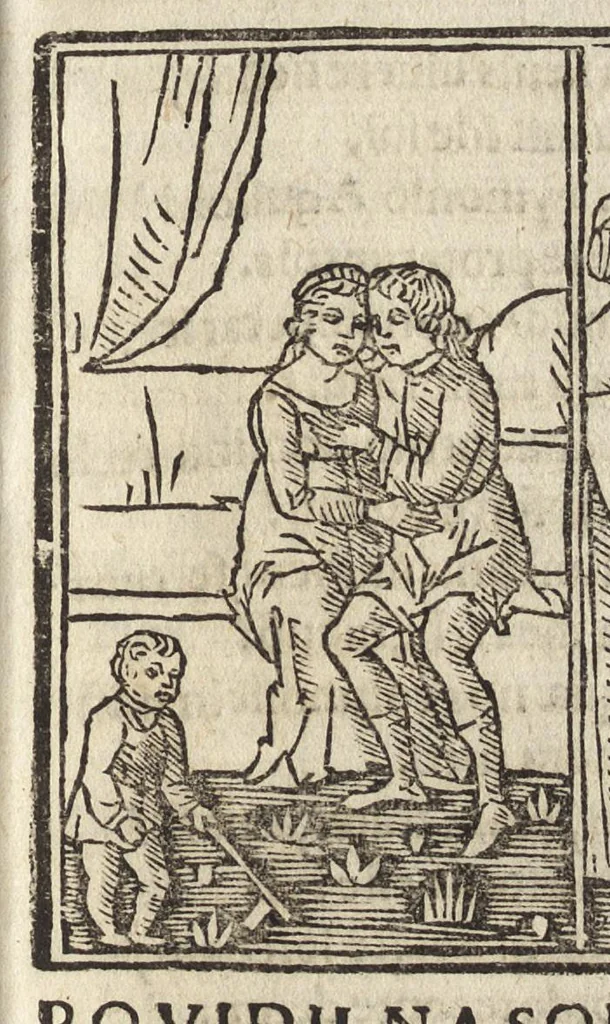 An illustration from Habes, candide lector, Pvb. Ovidii Nasonis Heroides : collatis quampluribus tam ueteribus q[uam] recentioribus codicibus quamemendatissimas, 1538, leaf 108