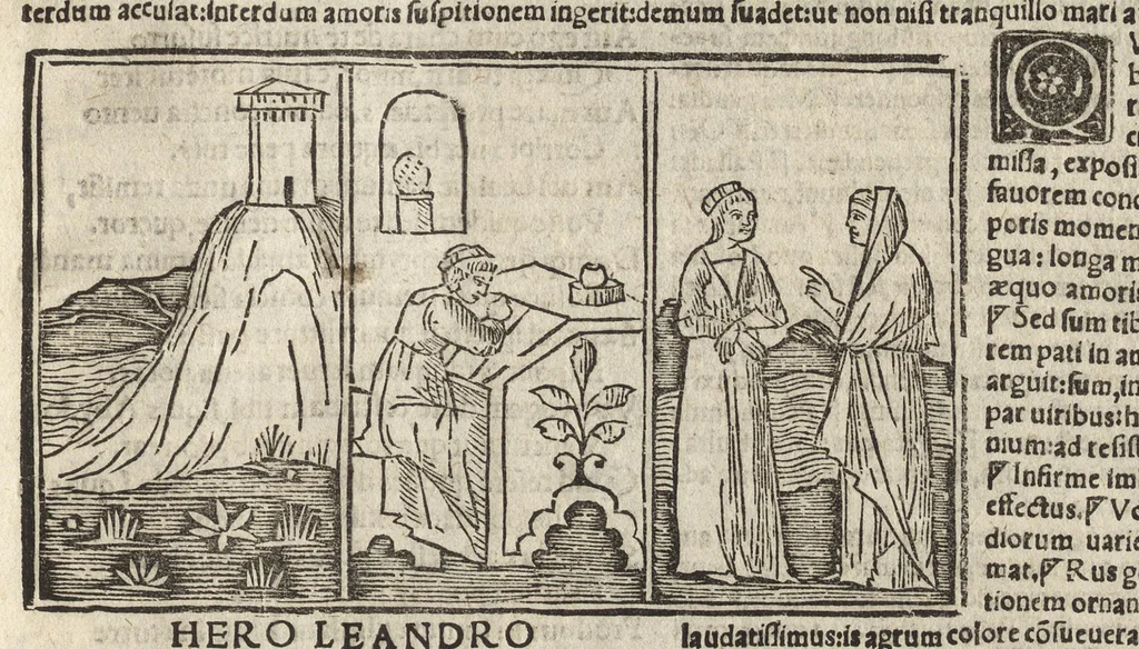 An illustration from Habes, candide lector, Pvb. Ovidii Nasonis Heroides : collatis quampluribus tam ueteribus q[uam] recentioribus codicibus quamemendatissimas, 1538, leaf 164