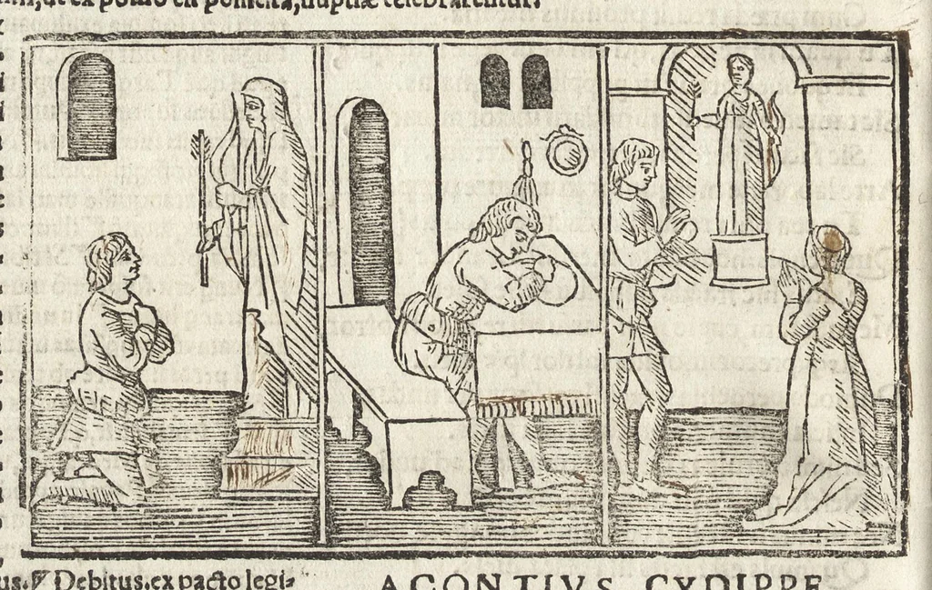 An illustration from Habes, candide lector, Pvb. Ovidii Nasonis Heroides : collatis quampluribus tam ueteribus q[uam] recentioribus codicibus quamemendatissimas, 1538, leaf 171