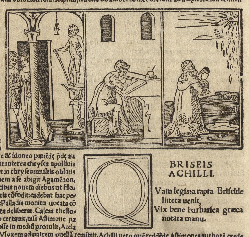 An illustration from Habes, candide lector, Pvb. Ovidii Nasonis Heroides : collatis quampluribus tam ueteribus q[uam] recentioribus codicibus quamemendatissimas, 1538, leaf 45