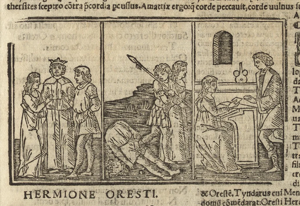 An illustration from Habes, candide lector, Pvb. Ovidii Nasonis Heroides : collatis quampluribus tam ueteribus q[uam] recentioribus codicibus quamemendatissimas, 1538, leaf 88