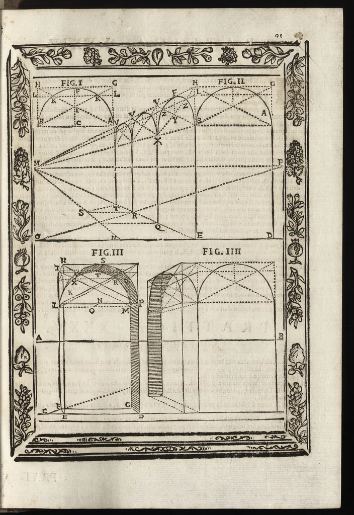 An illustration from Paradossi per pratticare la prospettiva senza saperla, fiori, per facilitare l'intelligenza, frutti, per non operare alla cieca. Cognitioni necessarie à pittori, scultori, architetti, ed à qualunque si diletta di disegno, 1683, leaf 102