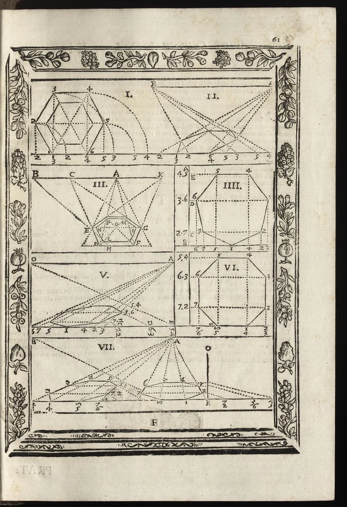 An illustration from Paradossi per pratticare la prospettiva senza saperla, fiori, per facilitare l'intelligenza, frutti, per non operare alla cieca. Cognitioni necessarie à pittori, scultori, architetti, ed à qualunque si diletta di disegno, 1683, leaf 72