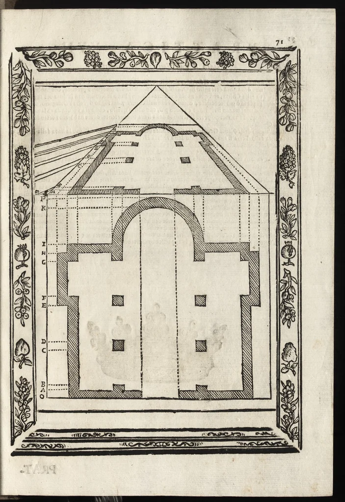 An illustration from Paradossi per pratticare la prospettiva senza saperla, fiori, per facilitare l'intelligenza, frutti, per non operare alla cieca. Cognitioni necessarie à pittori, scultori, architetti, ed à qualunque si diletta di disegno, 1683, leaf 82