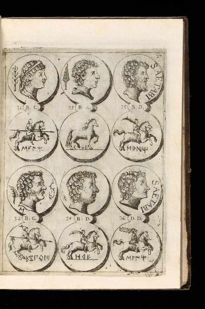 An illustration from Museo de las medallas desconocidas españolas, 1645, leaf 66
