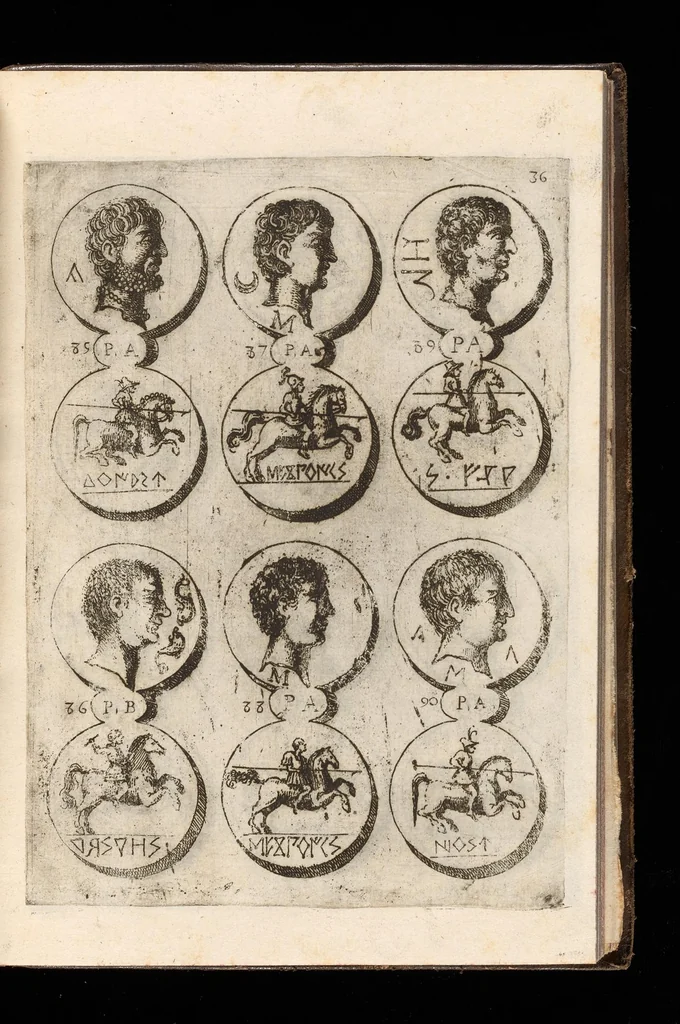 An illustration from Museo de las medallas desconocidas españolas, 1645, leaf 84