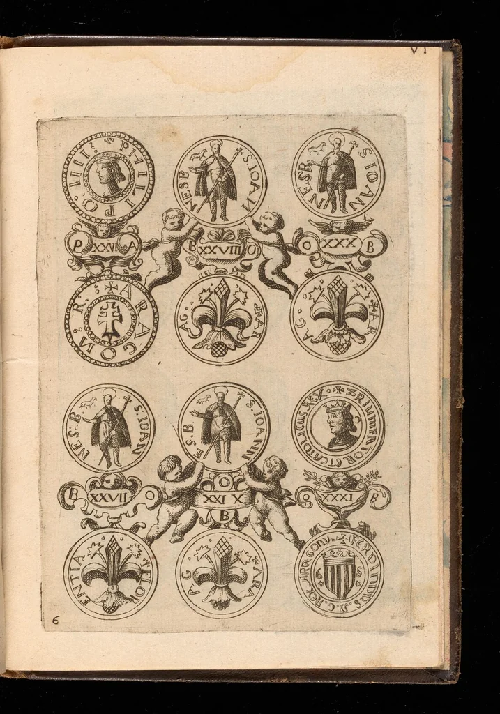 An illustration from Tratado de la moneda Iaquesa, y de otras de oro, y plata del reyno de Aragon, 1681, leaf 114