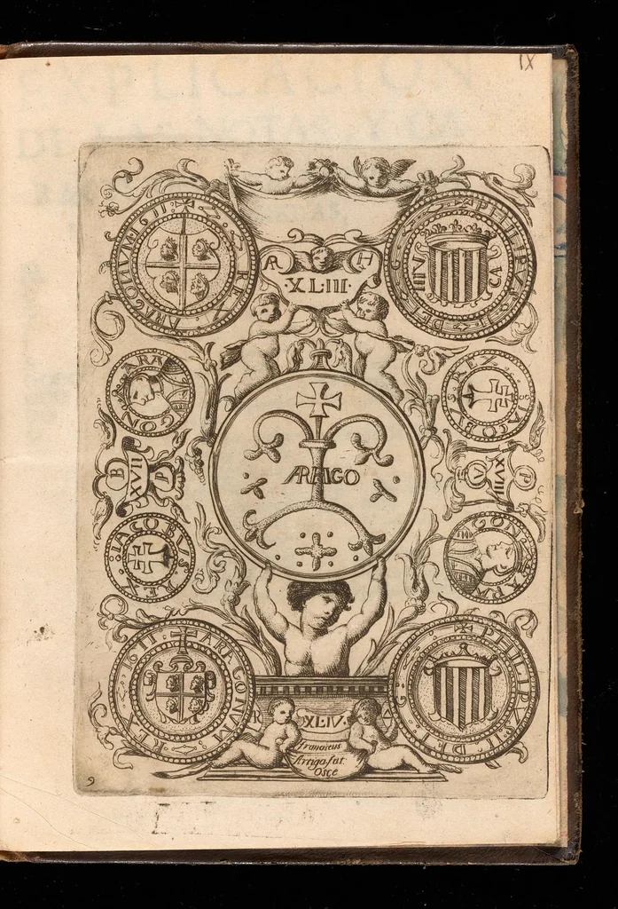 An illustration from Tratado de la moneda Iaquesa, y de otras de oro, y plata del reyno de Aragon, 1681, leaf 120