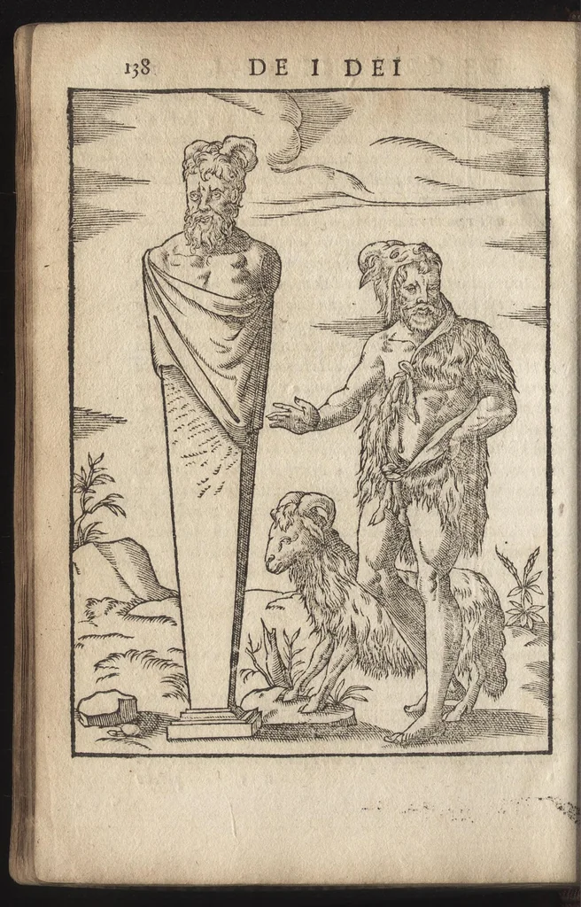 An illustration from Le imagini de i dei de gli antichi : nelle qvali si contengono gl'idoli, riti, ceremonie, & altre cose appartenenti alla religione de gli antichi, con la loro espositione & con bellissime & accomodate figure nouamente ristampate et con esserui citati i luoci de gli autori stessi di donde molte cose sono cauate con molta diligenza riuiste e ricorrette, 1581, leaf 199