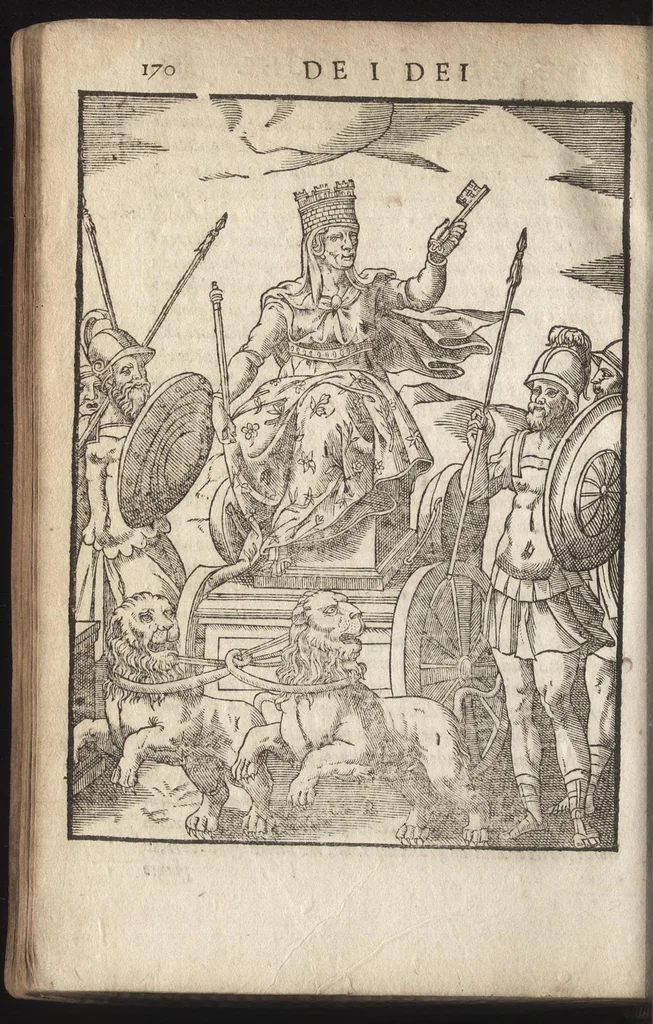 An illustration from Le imagini de i dei de gli antichi : nelle qvali si contengono gl'idoli, riti, ceremonie, & altre cose appartenenti alla religione de gli antichi, con la loro espositione & con bellissime & accomodate figure nouamente ristampate et con esserui citati i luoci de gli autori stessi di donde molte cose sono cauate con molta diligenza riuiste e ricorrette, 1581, leaf 231