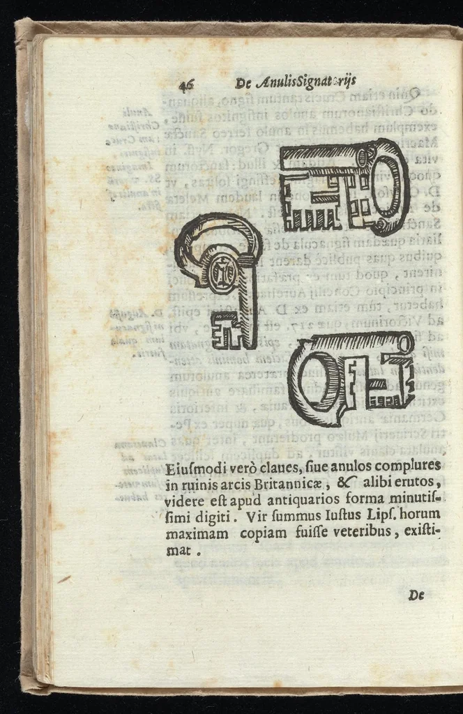 An illustration from De anulis signatoriis antiquorum, siue, De vario obsignandi ritu tractatus, 1615, leaf 65