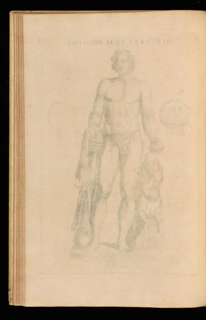 An illustration from Hercvles Ethnicorvm ex variis antiqvitatvm reliqviis delineatvs : additis in fine modernis qvibvsdam ejusdem argumenti pictvris, 1705, leaf 37