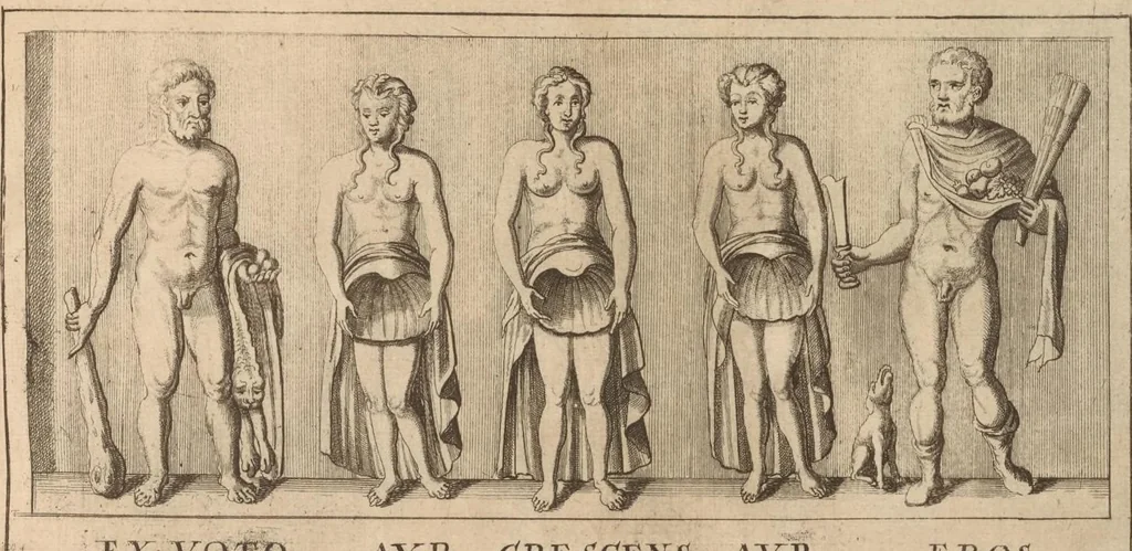 An illustration from Hercvles Ethnicorvm ex variis antiqvitatvm reliqviis delineatvs : additis in fine modernis qvibvsdam ejusdem argumenti pictvris, 1705, leaf 46