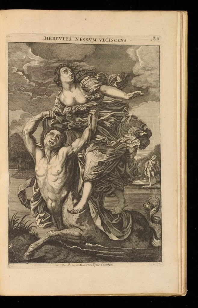 An illustration from Hercvles Ethnicorvm ex variis antiqvitatvm reliqviis delineatvs : additis in fine modernis qvibvsdam ejusdem argumenti pictvris, 1705, leaf 72