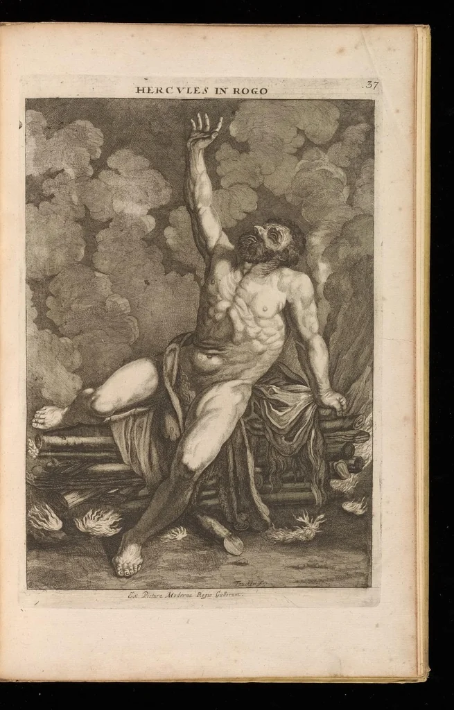 An illustration from Hercvles Ethnicorvm ex variis antiqvitatvm reliqviis delineatvs : additis in fine modernis qvibvsdam ejusdem argumenti pictvris, 1705, leaf 76