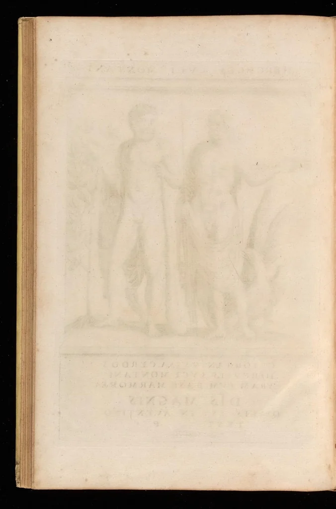 An illustration from Hercvles Ethnicorvm ex variis antiqvitatvm reliqviis delineatvs : additis in fine modernis qvibvsdam ejusdem argumenti pictvris, 1705, leaf 79