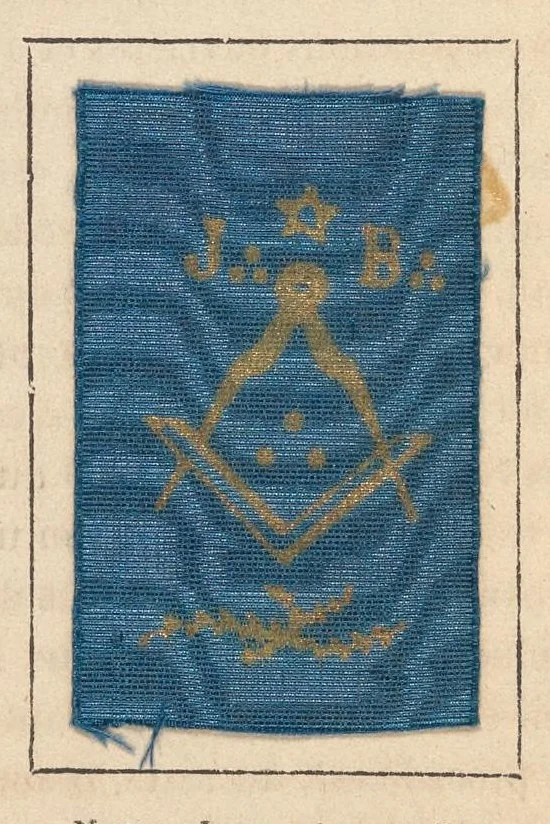 An illustration from Méthode pratique d'impression des tissus en couleurs : mates, dorées, argentées, bronzées, veloutées et perlées : applicable aus étoffes reteintes, aux tissus en pièces, aus rubans, aux peaux, toiles cirées, moleskines, aux papiers de fantaisie, à la chapellerie, aux cachets et marques de fabrique, etc, 1873, leaf 69