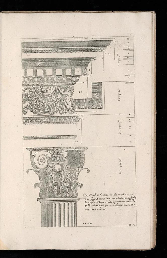 An illustration from Li cinque ordini di architettura et agiuntade, 1648, leaf 58