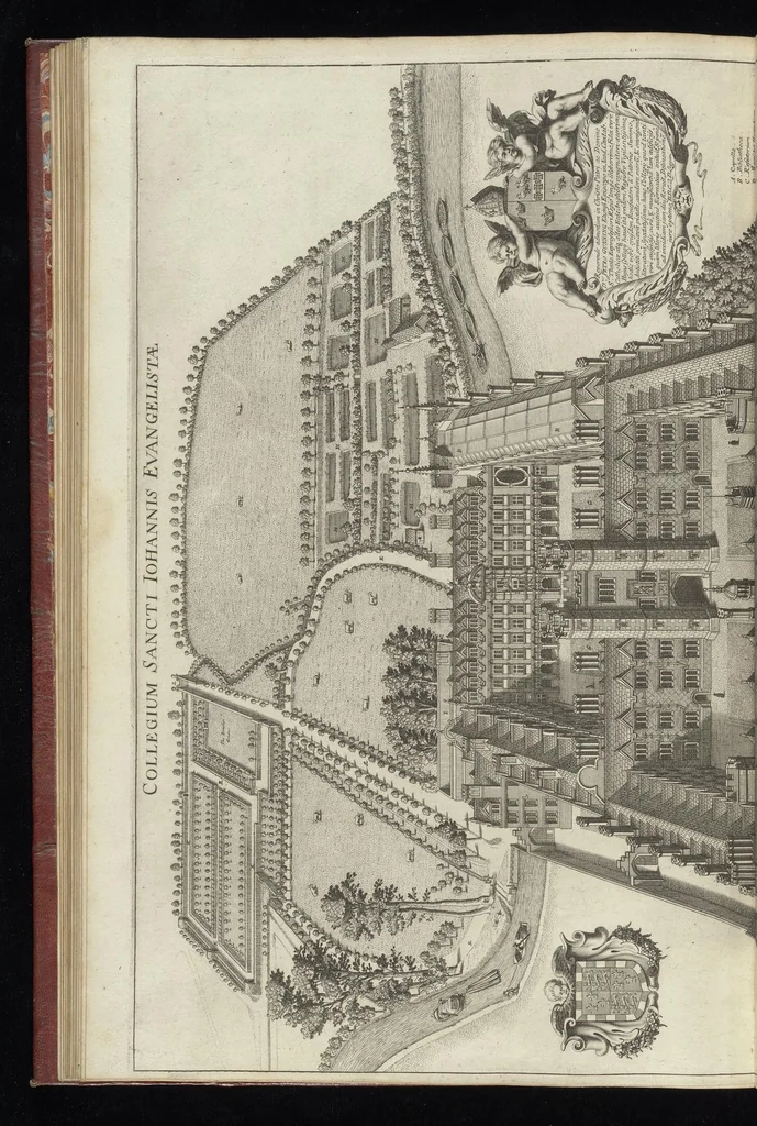 An illustration from Cantabrigia illustrata, sive, Omnium celeberrimae istius universitatis collegiorum, aularum, bibliothecae academicae, scholarum publicarum, Sacelli Coll. Regalis, nec non totius oppidi ichnographia, 1690, leaf 103