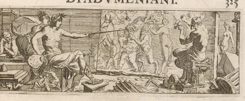 An illustration from Imperatorum romanorum numismata ex aere mediae et minimae formae : descripta & enarrata, 1671, leaf 382