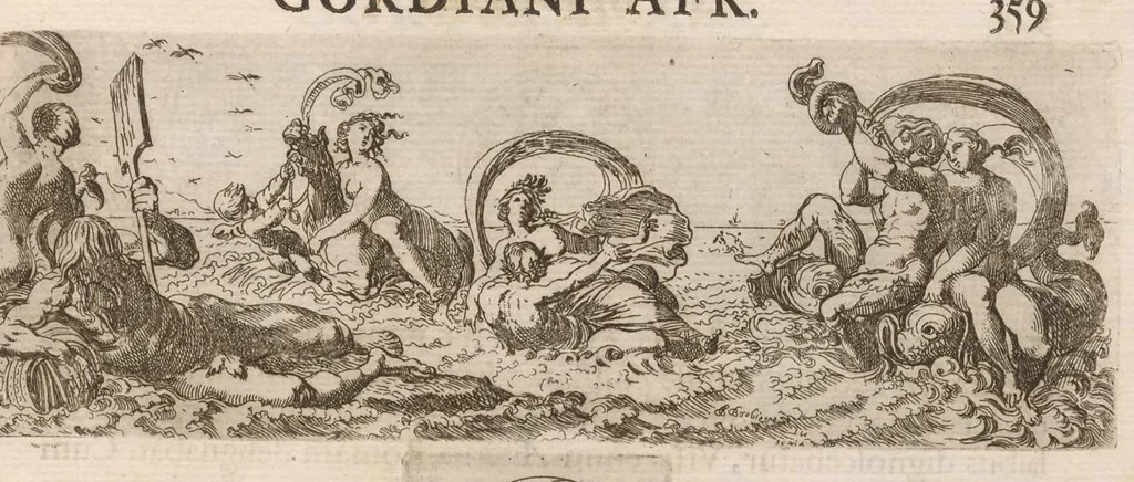 An illustration from Imperatorum romanorum numismata ex aere mediae et minimae formae : descripta & enarrata, 1671, leaf 416