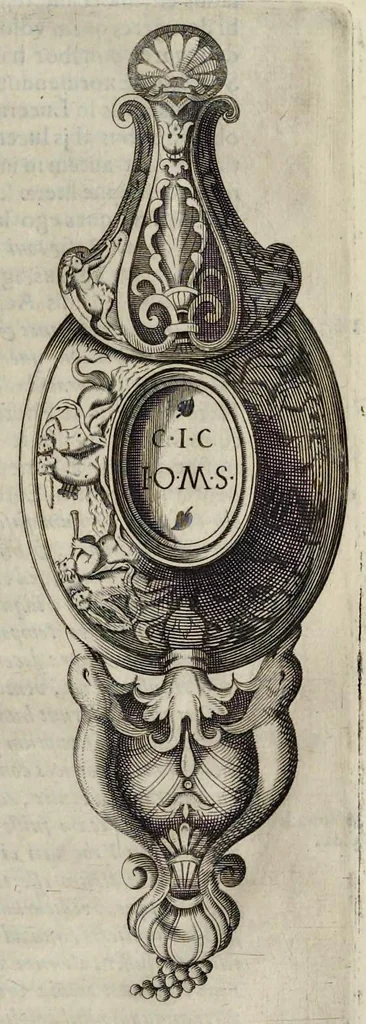 An illustration from De lucernis antiquorum reconditis libb. sex : in quibus earum recens inuentarum adhuc ardentium obseruationes multae primum afferuntur ... : explicatis diligenter abditissimis quaestionibus de ignium causis, origine, varietate, duratione, motu, & extinctu, de antiperistasi, fumo, cinere, lentore, mistis incombustibilibus, brutorum funeribus, & alijs naturae arcanis ..., 1652, leaf 302