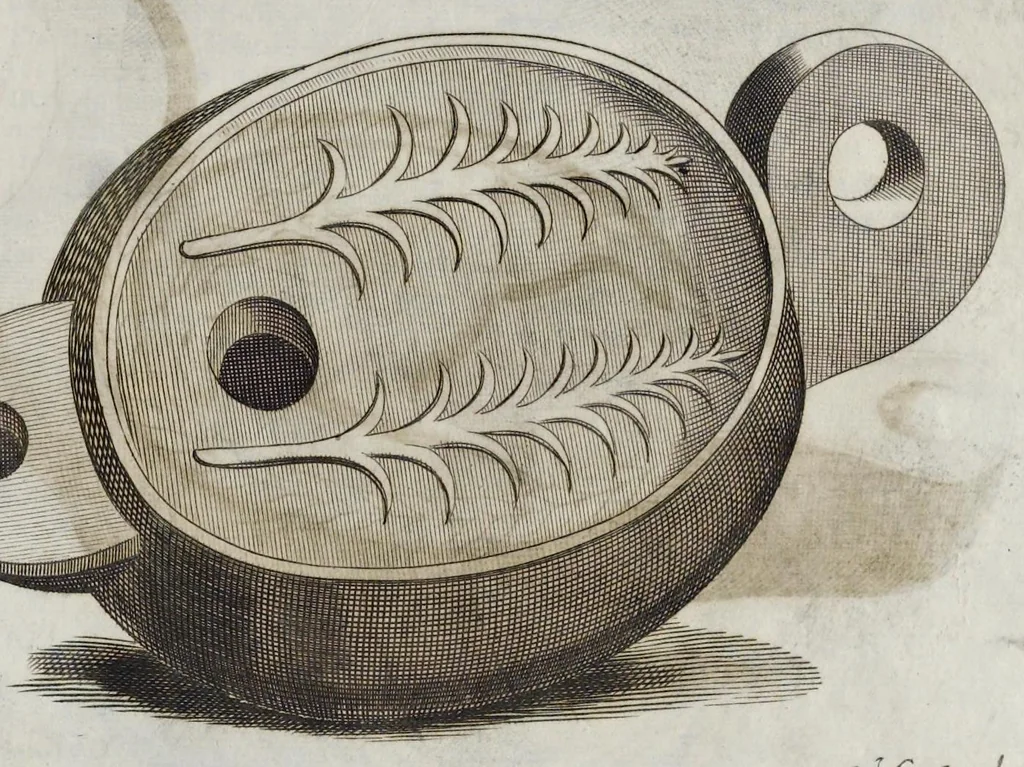 An illustration from De lucernis antiquorum reconditis libb. sex : in quibus earum recens inuentarum adhuc ardentium obseruationes multae primum afferuntur ... : explicatis diligenter abditissimis quaestionibus de ignium causis, origine, varietate, duratione, motu, & extinctu, de antiperistasi, fumo, cinere, lentore, mistis incombustibilibus, brutorum funeribus, & alijs naturae arcanis ..., 1652, leaf 488