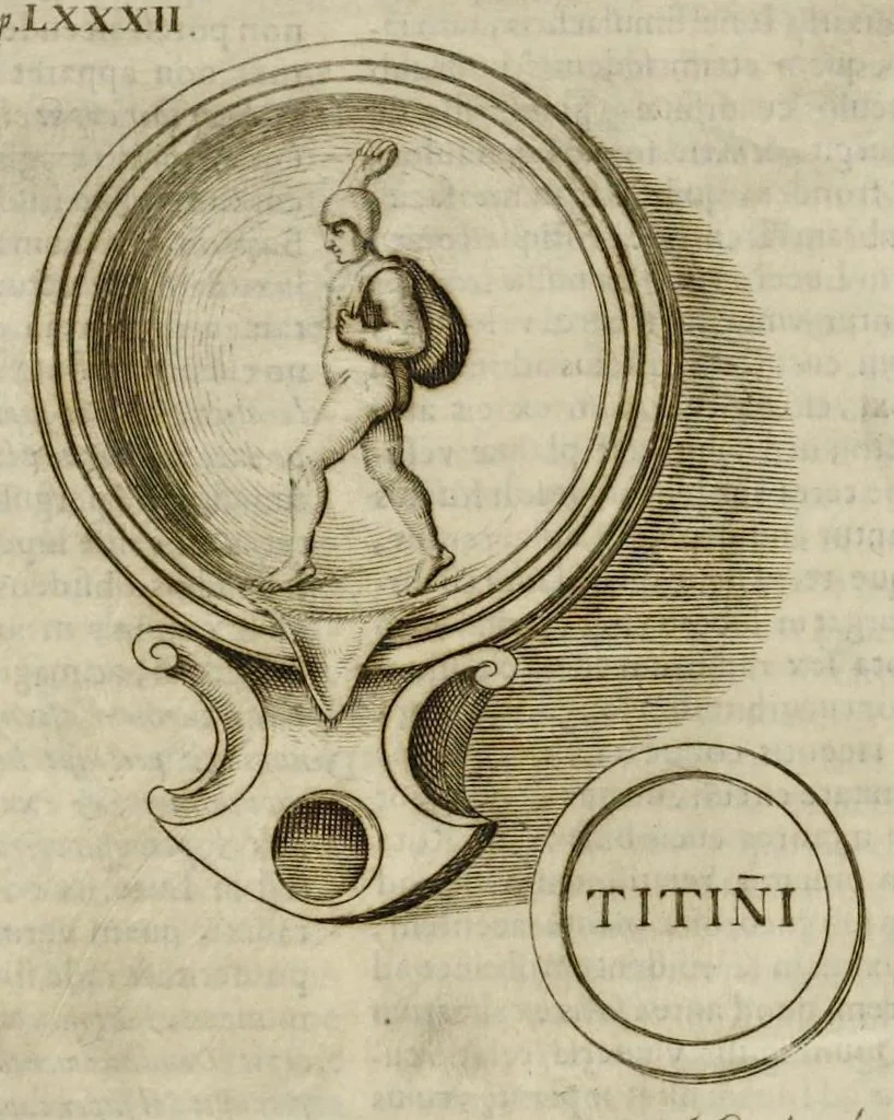An illustration from De lucernis antiquorum reconditis libb. sex : in quibus earum recens inuentarum adhuc ardentium obseruationes multae primum afferuntur ... : explicatis diligenter abditissimis quaestionibus de ignium causis, origine, varietate, duratione, motu, & extinctu, de antiperistasi, fumo, cinere, lentore, mistis incombustibilibus, brutorum funeribus, & alijs naturae arcanis ..., 1652, leaf 527