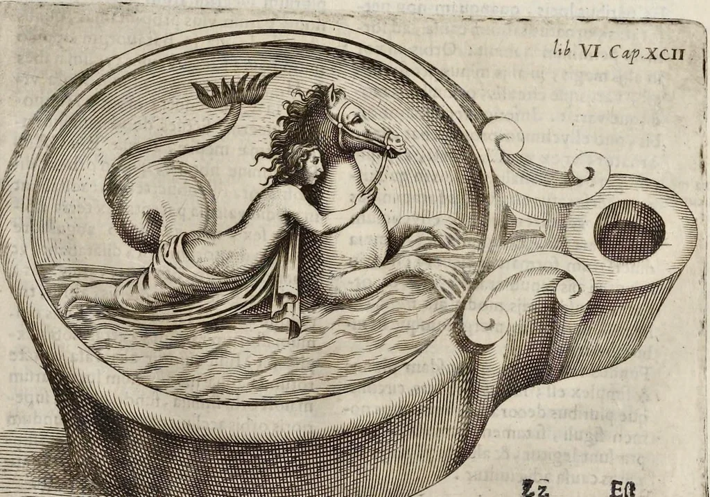 An illustration from De lucernis antiquorum reconditis libb. sex : in quibus earum recens inuentarum adhuc ardentium obseruationes multae primum afferuntur ... : explicatis diligenter abditissimis quaestionibus de ignium causis, origine, varietate, duratione, motu, & extinctu, de antiperistasi, fumo, cinere, lentore, mistis incombustibilibus, brutorum funeribus, & alijs naturae arcanis ..., 1652, leaf 566