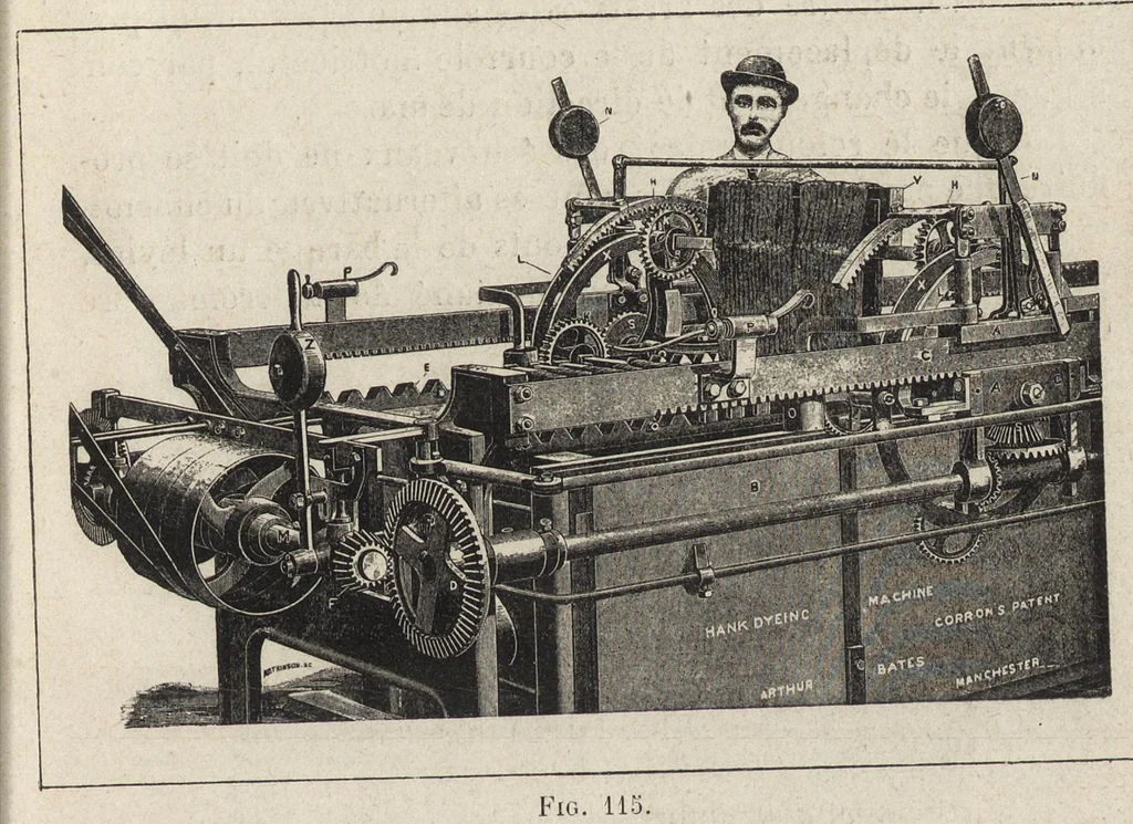 An illustration from Industries textiles : blanchiment et apprêts : teinture et impression : matières colorantes, 1895, leaf 266