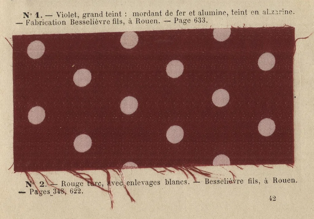 An illustration from Industries textiles : blanchiment et apprêts : teinture et impression : matières colorantes, 1895, leaf 672